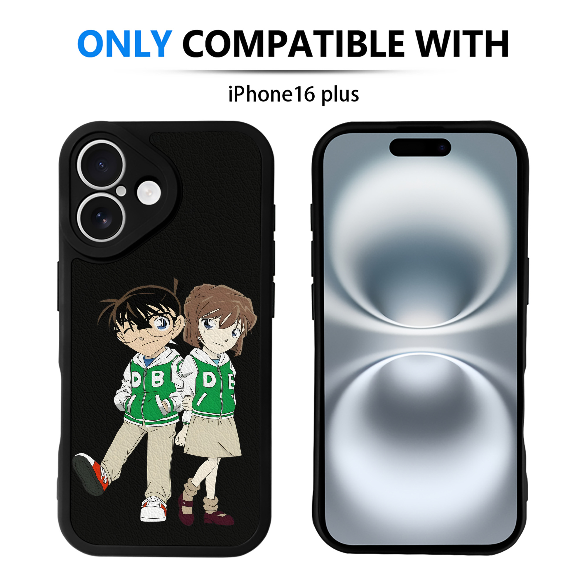 （画像用） 名探偵コナン 江戸川 コナン Detective Conan Conan Edogawa 【iPhone 16シリーズ対応】シリコンスマホケース（レザー調） 材質：シリコン